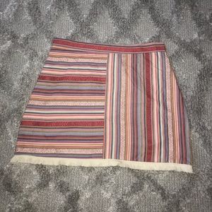 Colorful sarape skirt with fringe